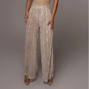 NWT JLUXLABEL Natural Michelle sheer pants